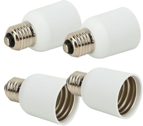 Beufee E27 a E40 Base LED Bombilla Lámpara Adaptador Socket Convertidor 4pcs zócalos de luz E27 a E40 adaptador de base de bombilla, profesional evita la quema