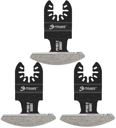 PAYA Multiverktyg diamantsågblad (3-pack) oscilleringssågblad 70 mm med 40-50 kornighet – för fogmurbruk, murbruk, puts, porbetong och kakelfogmassa– kompatibel med alla oscillationsverktyg PY192-2