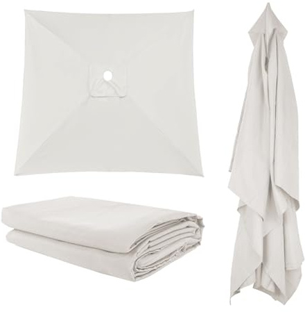 300x300cm 200x200cm Toldo De Recambio Para Sombrilla Cuadrada, 300x200cm Grandes Parasol Canopy, Exterior Cubierta De Repuesto Para Sombrilla, Protección UV30+ Impermeable(Offwhite,297X297cm)