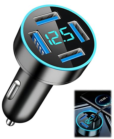 66w Auto Ladegerät,4-Port USB Zigarettenanzünder Adapter,Ladeadapter Auto, Multi Ladegerät,USB Adapter Zigarettenanzünder Stecker Für 14/13/12/11,Type-C,Smartphones Und Tablets