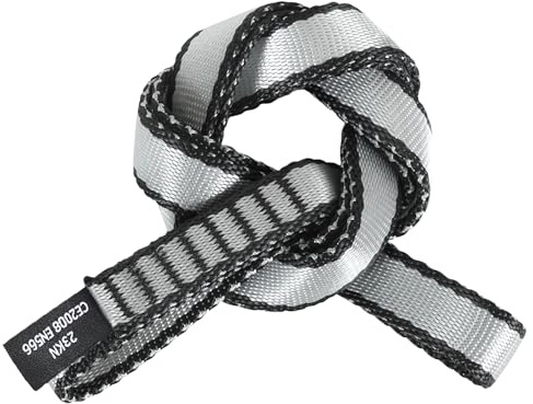 18MM Nylonband Multifunktions-Schlaufe mit 23KN Tragkraft – Hochfeste Bandschlaufe für Outdoor-Sport, Fitness, Yoga-Hängematten und mehr,Grau（60 cm / 24 Zoll | Pck 1）