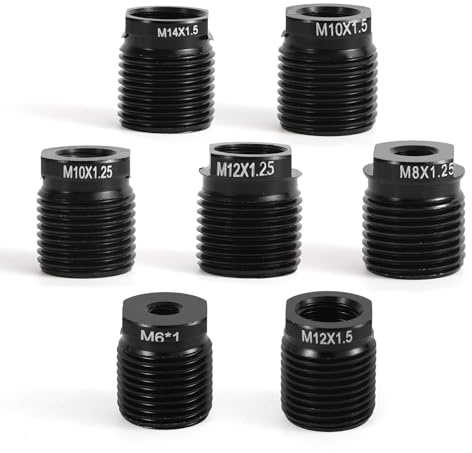 Goktvai 7stk Gangschaltung Knauf Adapter, Schaltknauf Adapter Kit Geeignet für Gewinde der Größen M8/M10/M12/M14/M6 für Pkw Lkw und SUVs