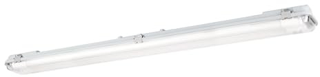 Eglo Lámpara para zonas húmedas Eco Tube-E, para sótano y garaje, tubo | para techo, fuente de luz resistente humedad, 128,5 cm, plástico gris, 2 casquillos G13, IP65