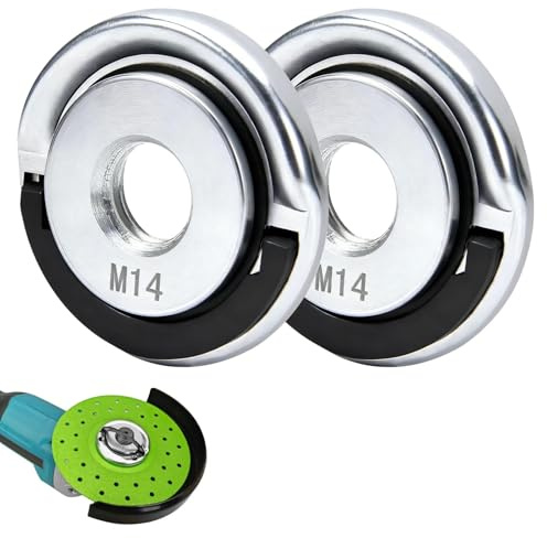 2PCS M14 Angle Grinder Quick Release Nut Flange Nut for Milwaukee,Angle Grinder Attachments for Makita Dewalt Heavy Duty Self Retaining Fitting Part