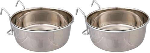 Trixie 5496 Edelstahlnapf mit Halter, 900 ml/ø 14 cm (Packung mit 2)