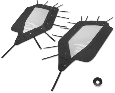Soft Upper Doors Side Windows Cab Enclosure 2PCS Compatible with Polaris RZR XP 1000 and RZR XP Turbo 2014-2022,RZR 900 / RZR 900 XC/RZR S 900 2015-2020, RZR S 1000 2016-2020 Black