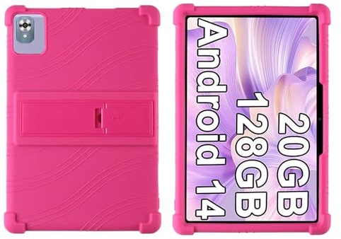 Silicone Case for 10.1 inch Android Tablet case,Soft Friendly Cover for Android 16 Tablet 10 inch 2026,Case for Android 15 Tablet 10 inch 2025,Adjustable Stand (Rose)