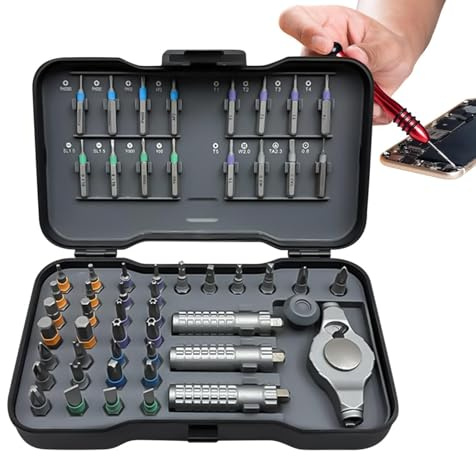 Ratchet Screwdriver | Precision Portable Magnetic Tool with Case, Ratchet Allen Key Set for Watches, Glasses, Bike, Computer, Appliances, Furniture, Garage