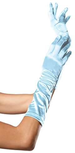 LEG AVENUE 8B - Satin Handschuhe, hellenblau