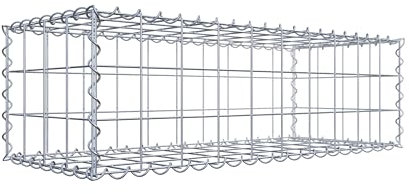 GABIONA Cesta de piedra rectangular de 10 x 10 cm, profundidad de 40 cm, cierre de espiral, galvanizada (100 x 30 x 40 cm)