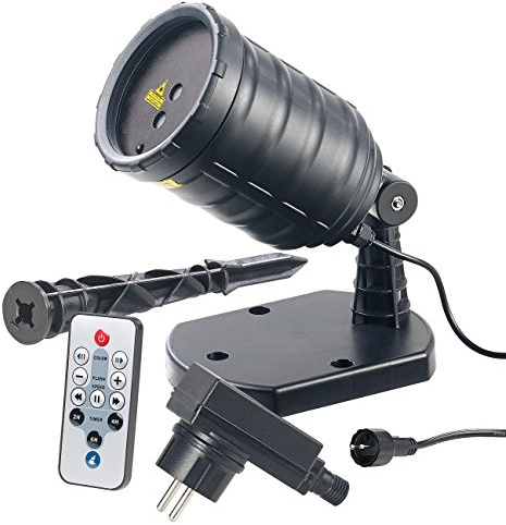 Lunartec Star Shower: Laser-Projektor mit Sternenregen-Lichteffekt, Fernbedien., Timer, IP65 (Laser Projektor Weihnachten, Hauswand, Disco)