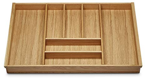 Orga-Box III EICHE Besteckeinsatz 473 x 697 mm mit 7 Fächer | für 80er Schublade für Nobilia 08.2012 - 12.2024 Holz-Schubladeneinsatz