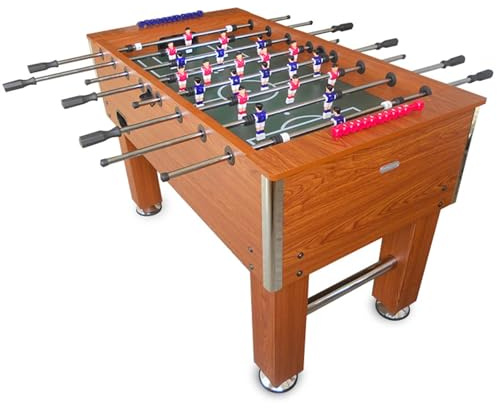 DEVESSPORT Futbolín de Madera para Adultos | Modelo Semi Profesional de Gran Tamaño con 22 Jugadores Clásicos