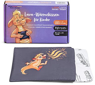LAVAcare Physiotherm® Kühlkissen für Kinder • Kälte- & Wärmekissen mit Lavasand • Für Babys & Kinder bei Bauchweh, Schwellungen, Fieber & Insektenstichen • Bezug aus 100 % Baumwolle