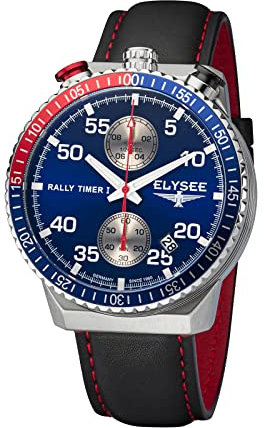 Elysee Herrenuhr Rally Timer I 44mm 10 ATM Herren Chronograph blau schwarz 80530, 80531, 80532, 80533, 80534, 80535, 80536, 80537