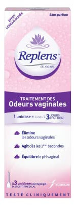 REPLENS - Gel Vaginal, Traitement des Odeurs, Rééquilibre le pH, Sans Hormones, Sans Parfum, Lot de 3 Unidoses