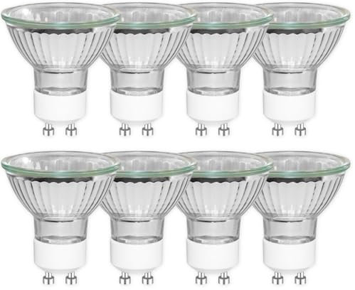 8 Pezzi GU10 35W Lampadine Alogene, Dimmerabile Alogena Faretti, 360LM, 2800K Bianco Caldo, AC 220-240V, Angolo del Fascio 45°, MR16 Lampada Riflettore Faretto, per Illuminazione da Incasso