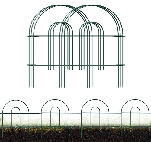 Decorative Garden Border Fence 18inX20ft Green Metal Wire Flower Fencing | Pre-Linking Rustproof Flower Bed Edging Folding Decor Fence Panel for Garden Outdoor Patio Lawn Landscape Fencing for Yard