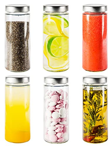 PUREGANIC® Juego de 6 vasos de 380 ml con tapa para batidos, tapa de 58 mm de diámetro, con tapa, fabricado en Alemania