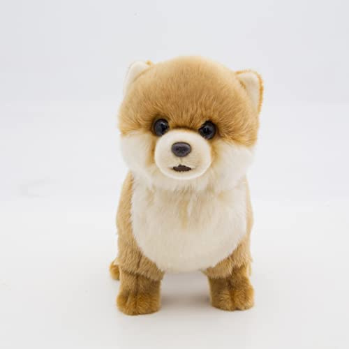 CU-MATE 30,5 cm Pommersche Simulation Plüschtier Hund – realistische Kuscheltiere Welpen Plüschtiere Hund – süßes Haustier Geschenk für Mädchen/Jungen