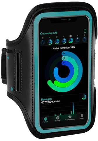 ONEFLOW Sportarmband, mobiltelefon, kompatibel med Xiaomi Redmi Note 11/Note 11S, armväska, fitnessarmband, sport, löparmband, utomhus, mobiltelefonfodral, jogging, armhållare, smartphone, mobiltelefonväska, blå