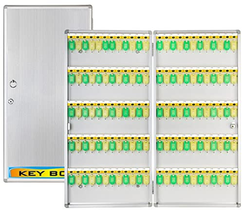 Schlüsselkasten Modern Groß 120 Tasten Große Kapazität Schlüsselbox Mit Farbigen Etiketten, Hotel An Der Wand Befestigte Aluminiumlegierung Schlüssel Safe, Art Der Tastensperre