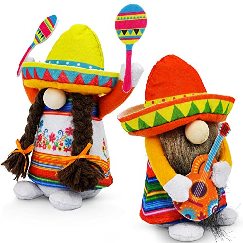 Lovinland Cinco de Mayo Decorations - Cinco de Mayo Plush Gnomes for Home, Office - Mexican Theme Party Decorations Supplies - Taco Fiesta Doll Table Centerpieces Decor - Carnival Festivals Figurine