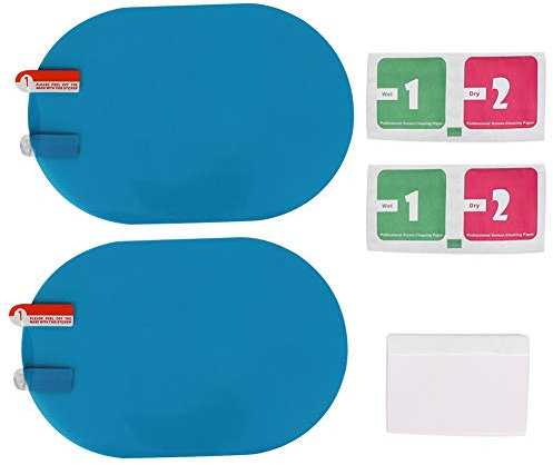 2 Stück Rückspiegel Regenschutzfolie Wasserdichte Rückspiegel Spiegelfolie Anti Nebel Nano PET Auto Folie für Auto Spiegel und Seiten Fenster 100 x 150 mm