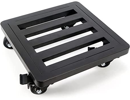 Metallpflanze Caddy Heavy Duty Pflanze Ständer Topf mit Rollrädern, quadratischer Eisengarten Blumen Pot Pflanzer Mover, Pflanzer Dolly Trolley Saucer bewegender Tablett, Eisen -Topf -Untersetzer auf