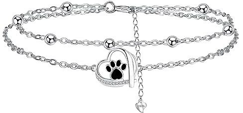 Hifeeled Damen Armband 925 Sterling Silber Doppelkette mit Kugelperlen für Frauen Original Schmuck Weihnachten Geschenk Mutter Ehefrau Freundin Verstellbarer [16+4cm]
