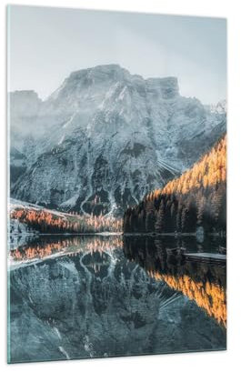 ARTTOR Bilder auf Glas 70x100cm Glasbild Landschaft Berge See Groß Wanddeko Bild im Glas Schlafzimmer Küche Deko Wandbilder Dekoration Wohnzimmer Modern Wall Decor Wand Kunstdruck Art GPA70x100-5273