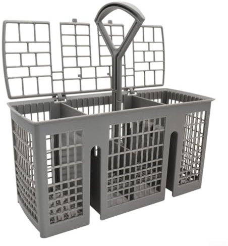 Panier à couverts amovible avec poignée ronde en plastique gris universel pour lave-vaisselle