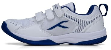 HUNDRED Herren Court Star Badminton Shoes, White/Navy, 35 EU