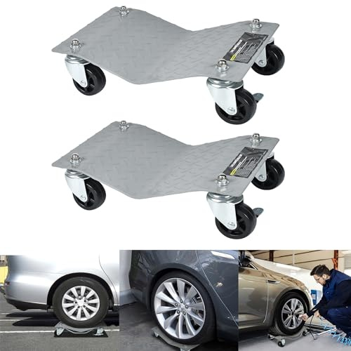 CEEDIR Lot de 2 crics de manœuvre max. 500 kg/pièce Aide à la manœuvre Largeur des pneus 30 cm Pour voiture camion