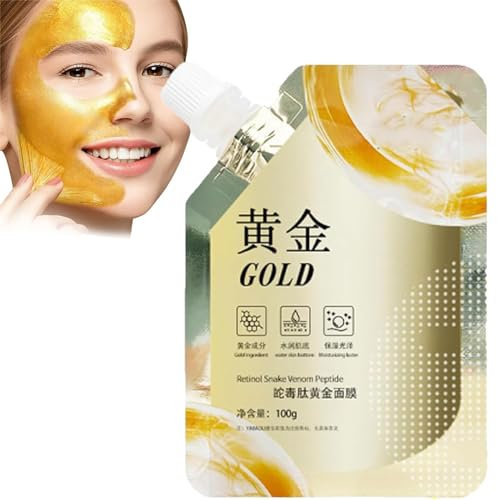 Chinesische goldene Peel-Off-Maske, goldene Peel-Off-Maske, Peel-Off-Anti-Falten-Aufhellungsmaske, Peel-Off-Anti-Falten-Gesichtsmaske zur Reinigung der Poren (1 Stück)