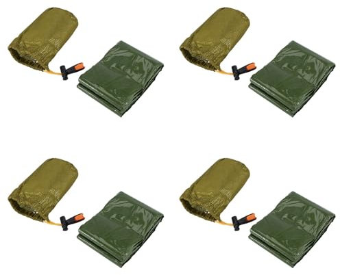 Xptieeck 4X Notfall Schlaf Sack Biwaksack mit Pfeife Draussen Schlaf Sack Thermodecke für Camping Backen Verpackung