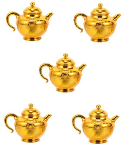 5 Pièces Verre De Vin Bouilloire à Eau Carafe à Vin Ancienne Pot D'offrande Bouddha Théière Pichet Décoratif Carafe à Vin Dorée Décorations Pour Le Salon Pp Réutilisable Cabilock