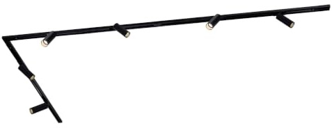 Ledvion Sistema di Binario 3m Monofase Nero 6 faretti senza lampadina GU10 | Per soggiorno cucina e sala da pranzo con luce orientabile