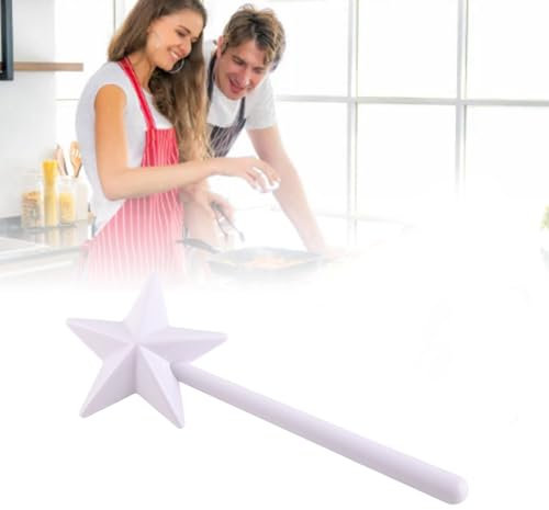 lvifloae bacchetta saliera e pepiera, saliera e pepiera bacchetta plastica pratica carina a forma di pentagramma dispenser di sale nero (Bianco)