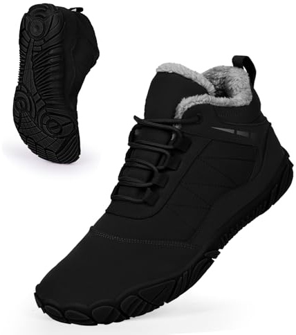 Barefoot Bottes de randonnée d'hiver pour homme et femme - Imperméables - Chaudes - Doublées en fourrure - Confortables - Antidérapantes - Unisexe, Xh03 Noir, 39 EU