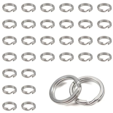 TOAOB - 100 anillos planos divididos de 6 mm, pequeños llaveros de acero inoxidable para anzuelos de pesca, llaves, conectores, manualidades