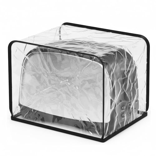 Toaster Dust Cover for Most 2-slice Toasters, Unique Texture Dustproof Clear Bread Machine Toaster Oven Cover (Transparent)