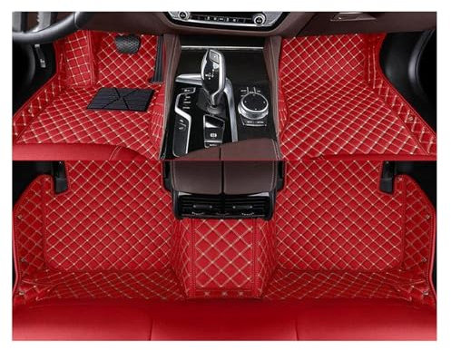 LXHWEAER Fußmatten LHD Für Benz Für CLA Für X117 2013-2021 2022 2023 Antifouling Zubehör Fußmatten Auto Innen Styling Autoteppiche(Red)