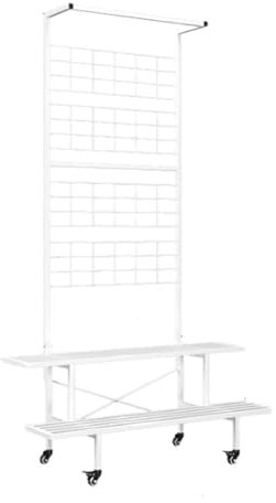3 Tier Metal Plant Stand with High Loading Capacity for Indoor Hanging Plants White Display Rack with Grid Panel for Flower Pots and Planters