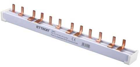 Peigne de raccordement pour tableaux électriques, 12 modules, 4P, 63A, 22,5 cm - Ettroit JXBS4