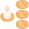 RODISHOMM 4 piezas de candelabros de bambú para velas de pilar, platos redondos para velas, platos decorativos para sala de estar, candelabros y posavasos para velas