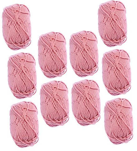 DIYEAH 10rolls Cotton Yarn for Weaving Macrame Rope Knitting String Multicolored Yarn DIY Handmade Sweater Project