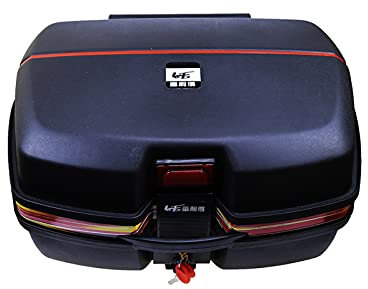 IWEIGN Motorrad-Reisegepäck, 52 l, sicherer Verschluss, schwarzer Motorradkoffer mit Schloss, Roller-Oberbox, langlebig, Gepäck, Topbox, 55 x 42 x 32 cm, Motorrad-Topcase (54 l)