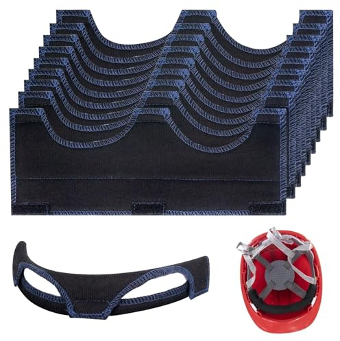QINGYIWL 10 Pièces Bandeau Anti Transpiration pour Casque de Chantier, Lavable Bandeau Anti-Transpiration pour Casque, Réutilisables Bandeaux pour Casques de Sécurité