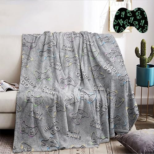 BNREDA Manta de Peluche para niños, Manta de vellón de Franela Brillante, Manta de sofá Suave y cálida, Regalos de cumpleaños de Navidad para niños y niñas (E, 130x150cm)